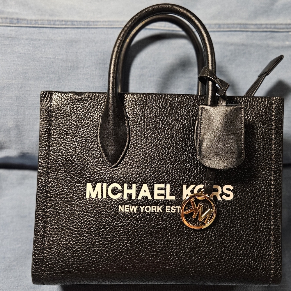 Michael Kors Black Leather Tote Bag